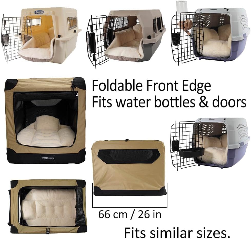 Helen's Pet Bed Plush Winter Dog Crate Pad, Small (Label: M JP Size) - Soft Washable Crate Bed Cushion for Wire & Plastic Dog Crates, Carriers & Kennels, Multi-Fit