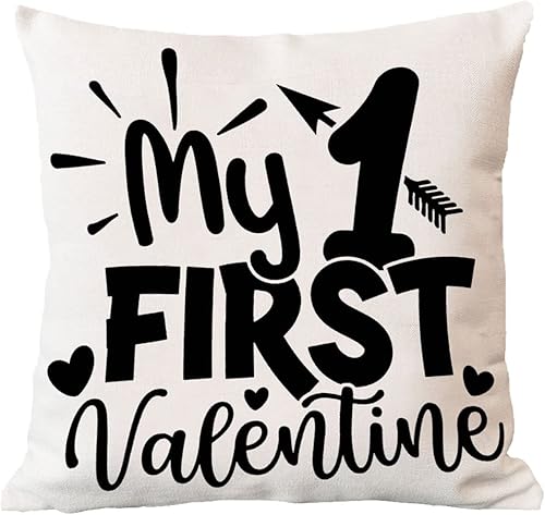 Miniatura 5 de Funda de almohada con texto en inglés My First Valentine romántica funda de cojín para el día de San Valentín decoración del hogar sofá sala de