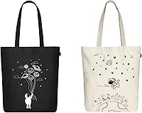 Vista 21 de Ecoright - Bolsa de mano para mujer con cremallera, bolsa de mano pequeña, bolsa de lona, bolsa de algodón reutilizable para playa, comestibles