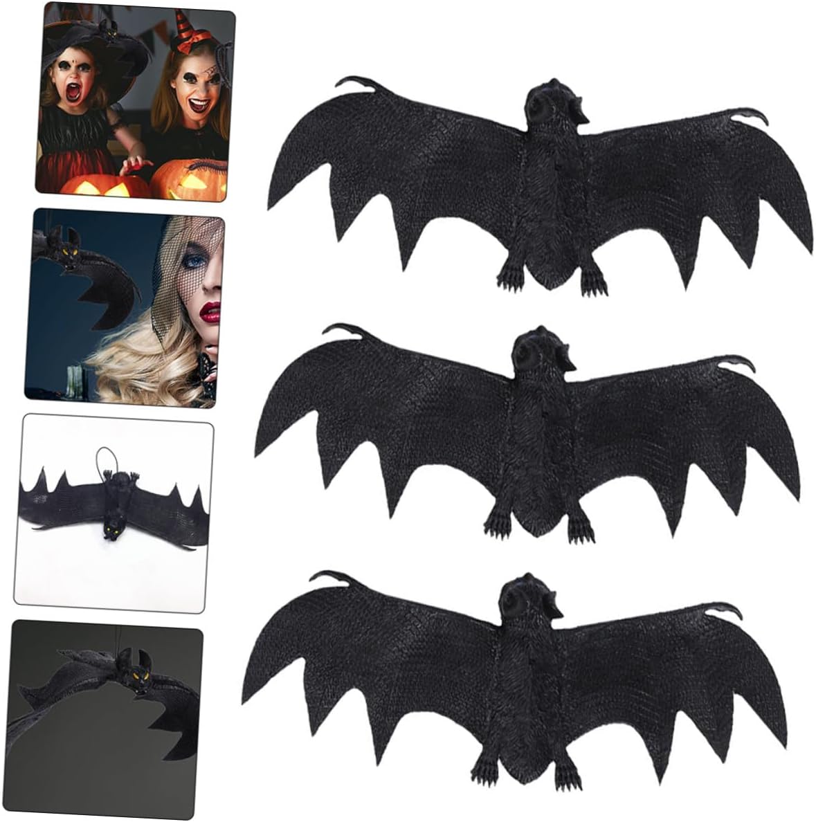 3pcs Halloween Hanging Bat Decorations Vivid Bat Pendants Prank Props for Party Festival Indoor Outdoor Seasonal Décor