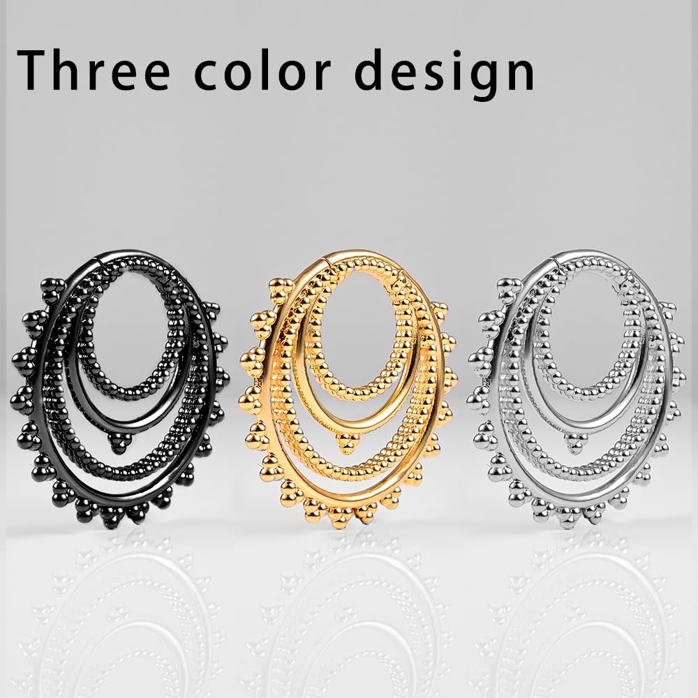 DOEARKO 2PCS Fashion Hoops Ear Hanger Weights Ear Stretcher Tunnels Plugs Gauges Expanders Piercing Body Jewelry
