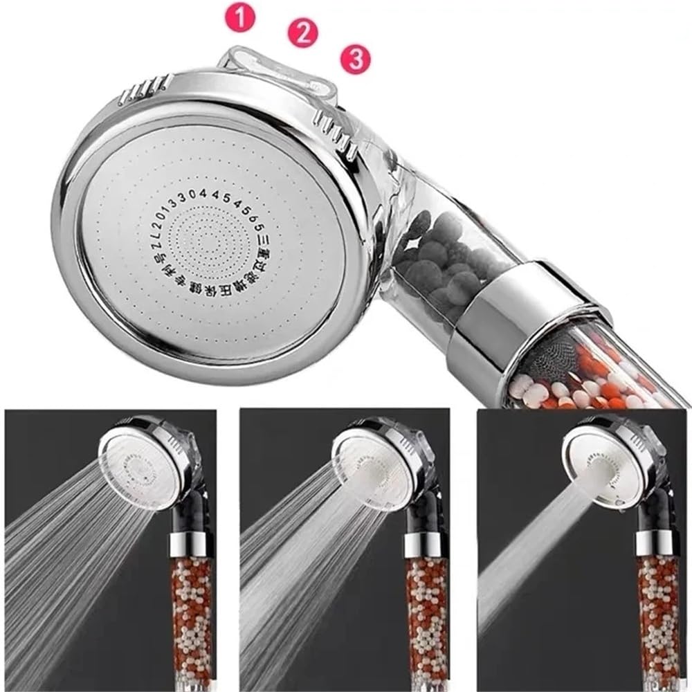 Alcachofa de ducha de mano de alta presión con filtro negativo que ahorra agua, diseño de flujo lateral para una experiencia de baño definitiva, accesorio de cabezal de ducha ajustable