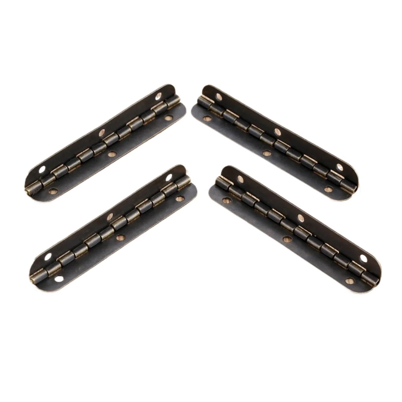 4pcs Hinges + 24 Long Rounded Screws 6 Holes 65x15mm(Antique Bronze 180)