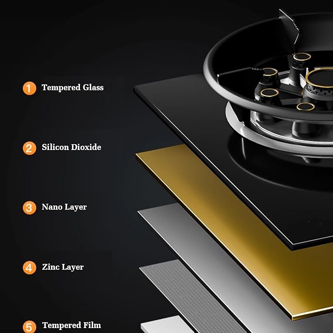 Estufa de Gas Empotrable 43 cm 9 Puestos con Protección de Apagado miniatura 6