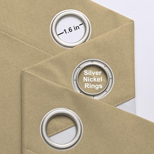 Aiyufneg Gold 100% Blackout Taupe Curtains 84 Inches Long for Bedroom Living Room Linen Look Textured Room Darkening Thermal Insulated Grommet Top Window Treatment Drapes 2 Panels, 2x40Wx84L in by Aiyufeng - Image 3
