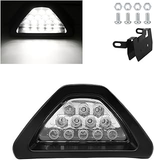 Car F1 Style Brake Light, 12V Super Bright Waterproof Triangle Rear Fog LED Lights Tail Flash Lamp, F1 Style Warning Strobe Third Stop Light for Motorcycle ATV Truck SUV (White)