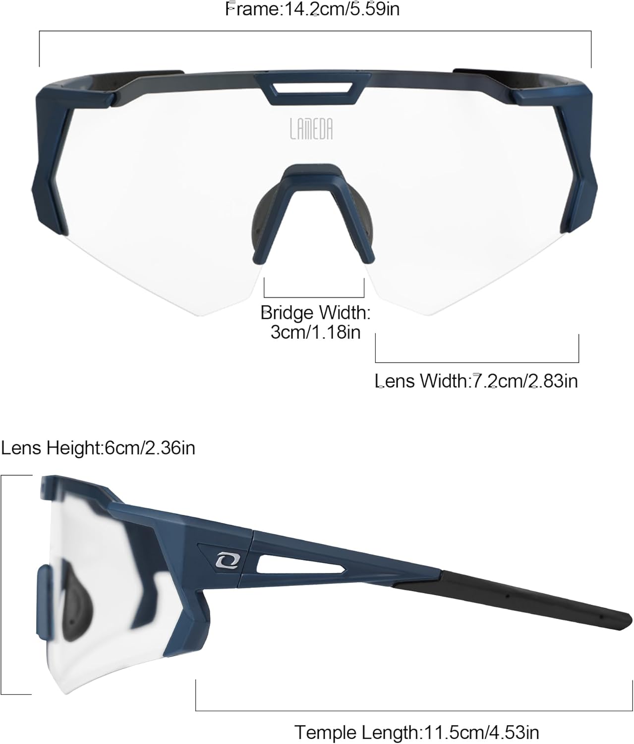 LAMEDA Photochromic anti-fog Sports Sunglasses for Men Women, UV 400 Protection Cycling Glasses Sunglasses for Biking Running