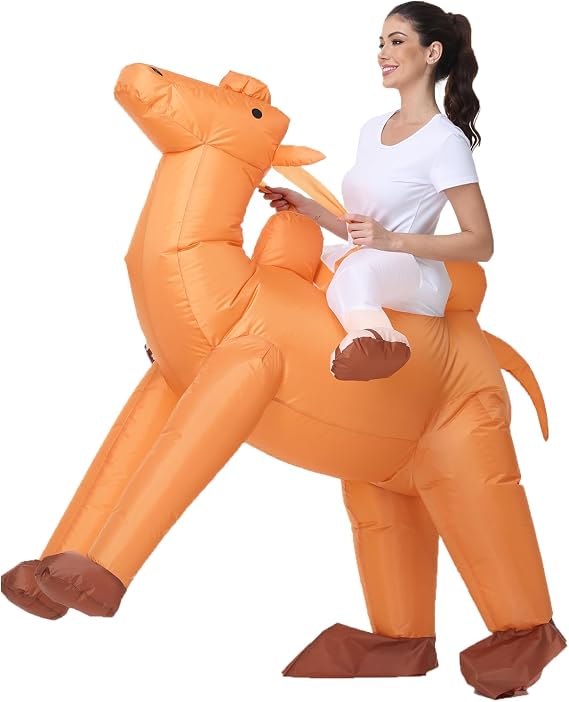 ZISUEX Inflatable Ride on Camel Costume - Adult Blow up Suit for Halloween - Animal Costume for Men