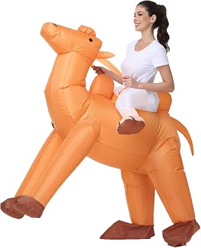 ZISUEX Inflatable Ride on Camel Costume - Adult Blow up Suit for Halloween - Animal Costume for Men