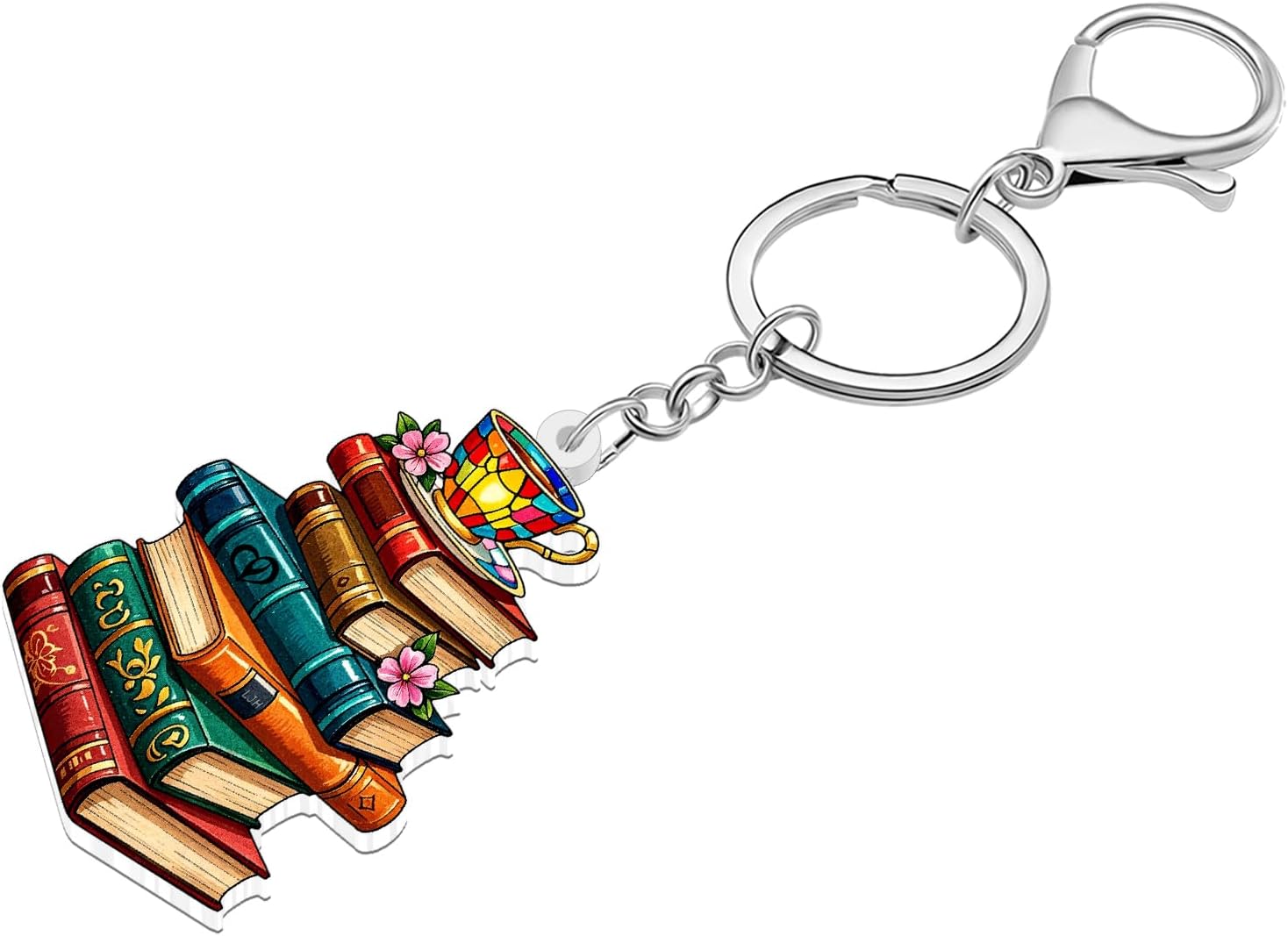 DOWAY Acrylic Vintage Book Keychain, Bag Accessories Charms Bookish Gifts for Book Lovers Women Librarian Readers Bookworm image 3