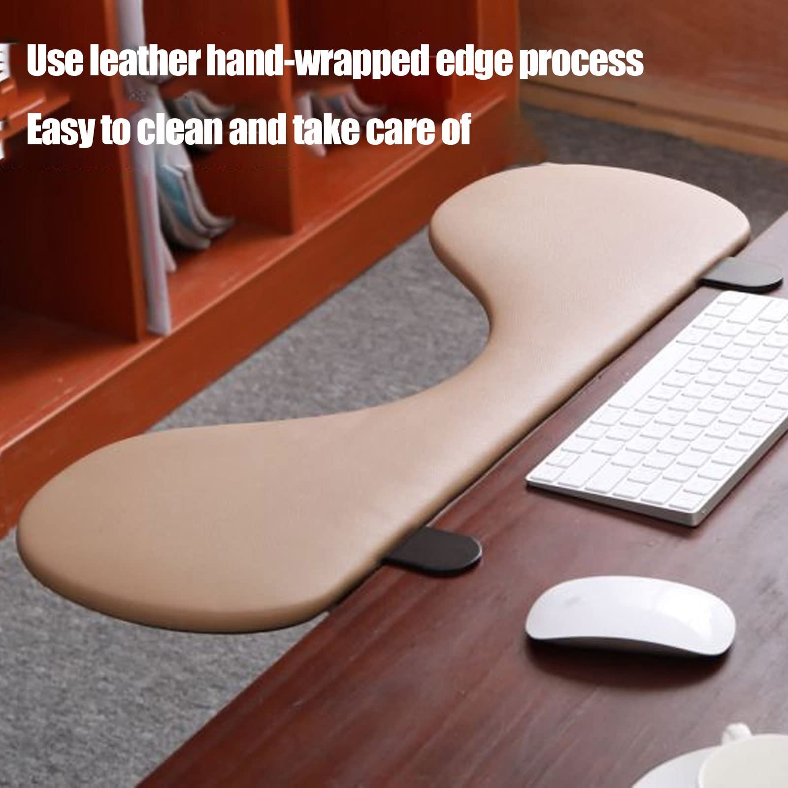 Ergonomie Tastaturablage Schreibtisch Ausziehbar, Kann Kippen Und Fold-Down Tastatur-Handgelenkauflage Tabelle Mounted Armlehne Regal Elbow Ablageständer(Black)