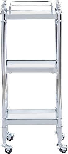 Miniatura 6 de Apex - Carrito cromado y vidrio con ruedas Linon