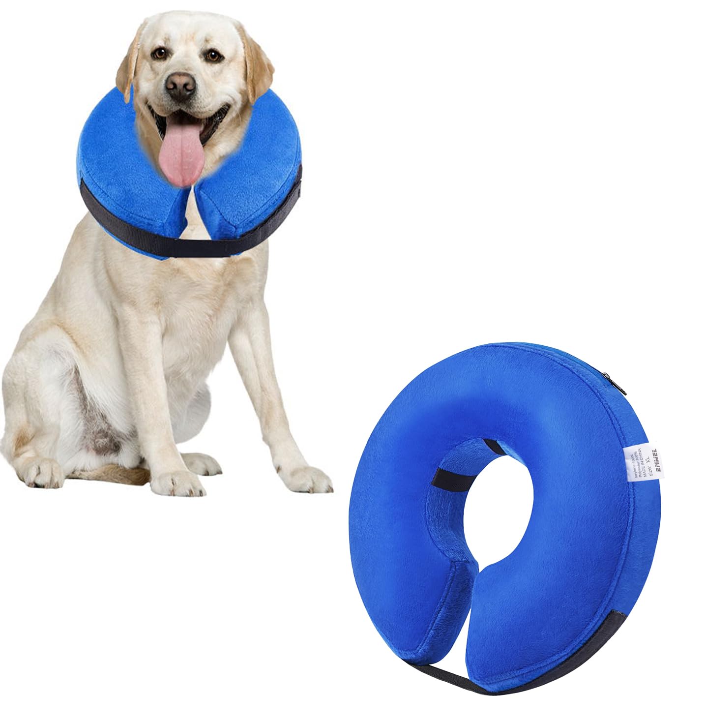 Emwel Pet Inflatable Collar for X-Large Dogs, Comfy Pet Collar Cone for Recovery, Inflatable Basic Dog Collars, XL