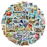 50PCS USA State Stickers, USA City Travel Stickers for Scrapbook Journal Water Bottle Laptop, Landmarks Decals for Kids Teens Adults