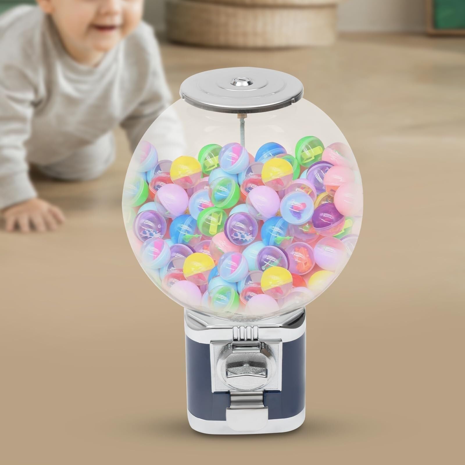 Distributore automatico di capsule - Dispenser di caramelle gommose con 200 palline, dispenser per palline giocattolo a gettoni per gadget da 22-32 mm, ideale per negozi al dettaglio