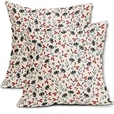 Matériau de haute qualité : fabriqué en lin polyester de haute qualité, épais, doux, respirant et confortable. Nos housses de coussin à motif floral bleu marine, rouge et noir sont un excellent choix pour changer rapidement votre décoration d'intérieur. Rappel : taie d'oreiller uniquement, coussin non inclus.