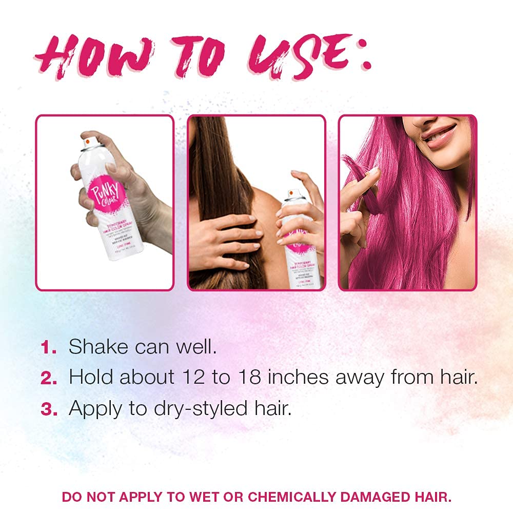 Buy Punky Temporary Hair Color Spray, Lynx Pink, FastDrying, Non