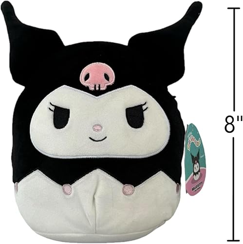 Miniatura 2 de Squishmallows Kellytoy oficial Sanrio Squad Squishy animal de peluche (Kuromi, 8 pulgadas)