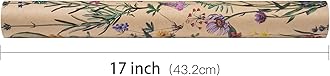 RUSPEPA Wild Flower Wrapping Paper Roll for Women, 17 Inches x 32.8 Feet, Mini Roll, Kraft Floral Design Wrapping Paper for Spring, Birthdays, Weddings, Bridal Shower and Engagement