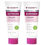 Vigority Estrogen Cream For Women, Natural Bioidentical Menopause Relief & Hormonal Moisturizer for Face, Neck & Body - Menopause Support for Hot Flashes, Menstrual Cycle - 2 Pack