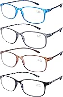 Vista 4 de AQWANO Blue Light Blocking Reading Glasses Women Men, Lightweight Flexible TR90 Computer Readers Unbreakable Cheaters Glasses