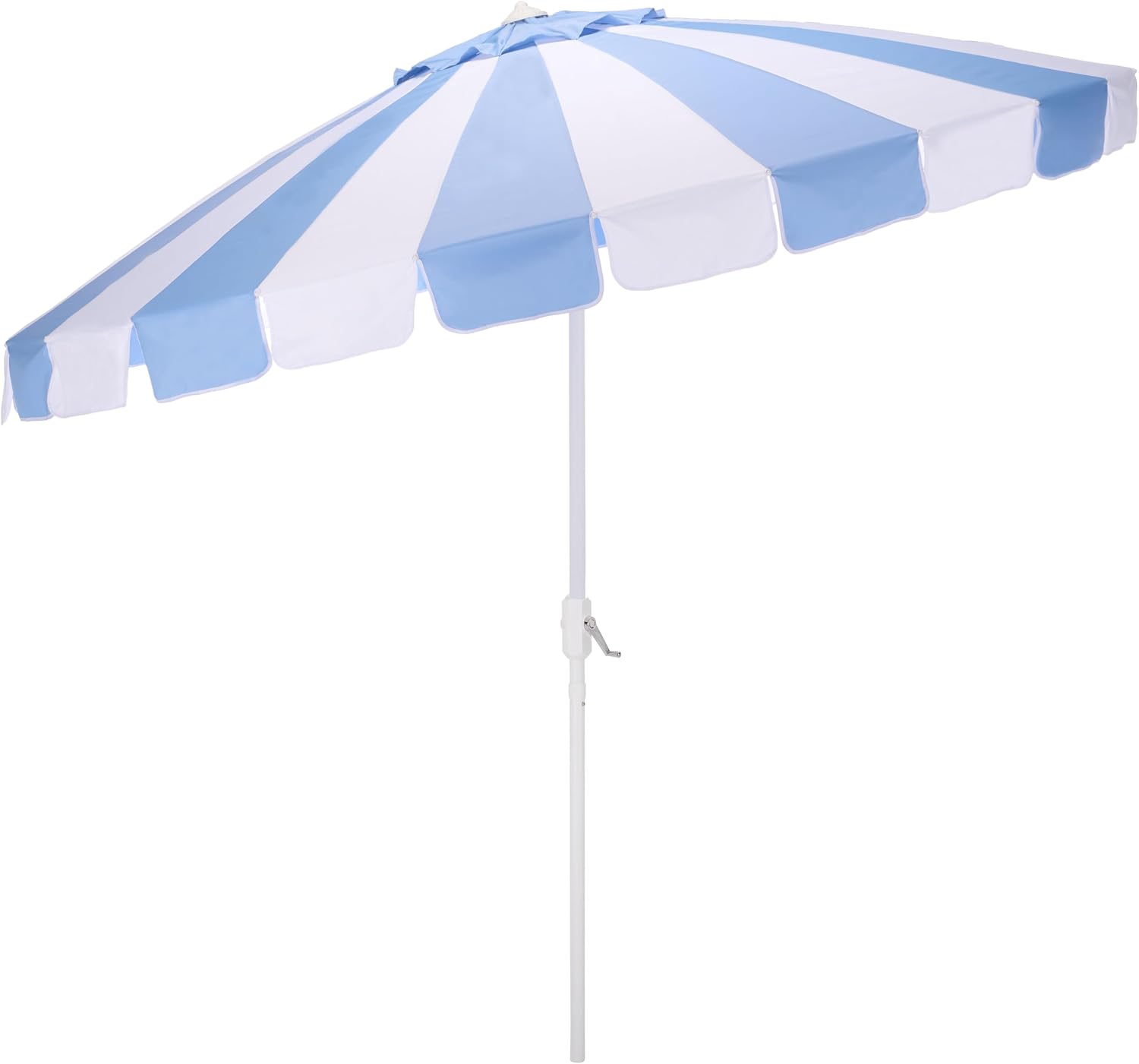 SAFAVIEH Outdoor - Buti 9 FT Patio Umbrella - Crank Lift, Aluminum Frame with White Pole, Weather Resistant for Deck, Backyard, Garden (PAT8027)