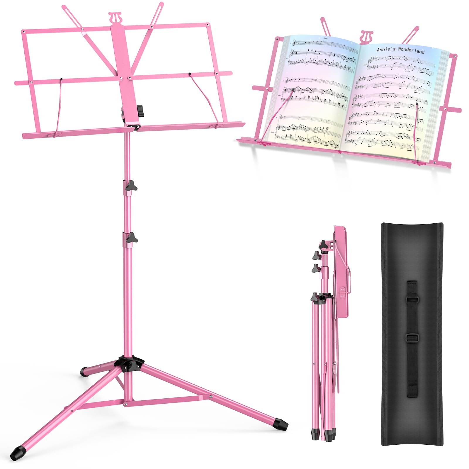 New Bee Music Stand, Music Stands for Sheet with Carrying Bag Metal Sheet Music Stand Portable