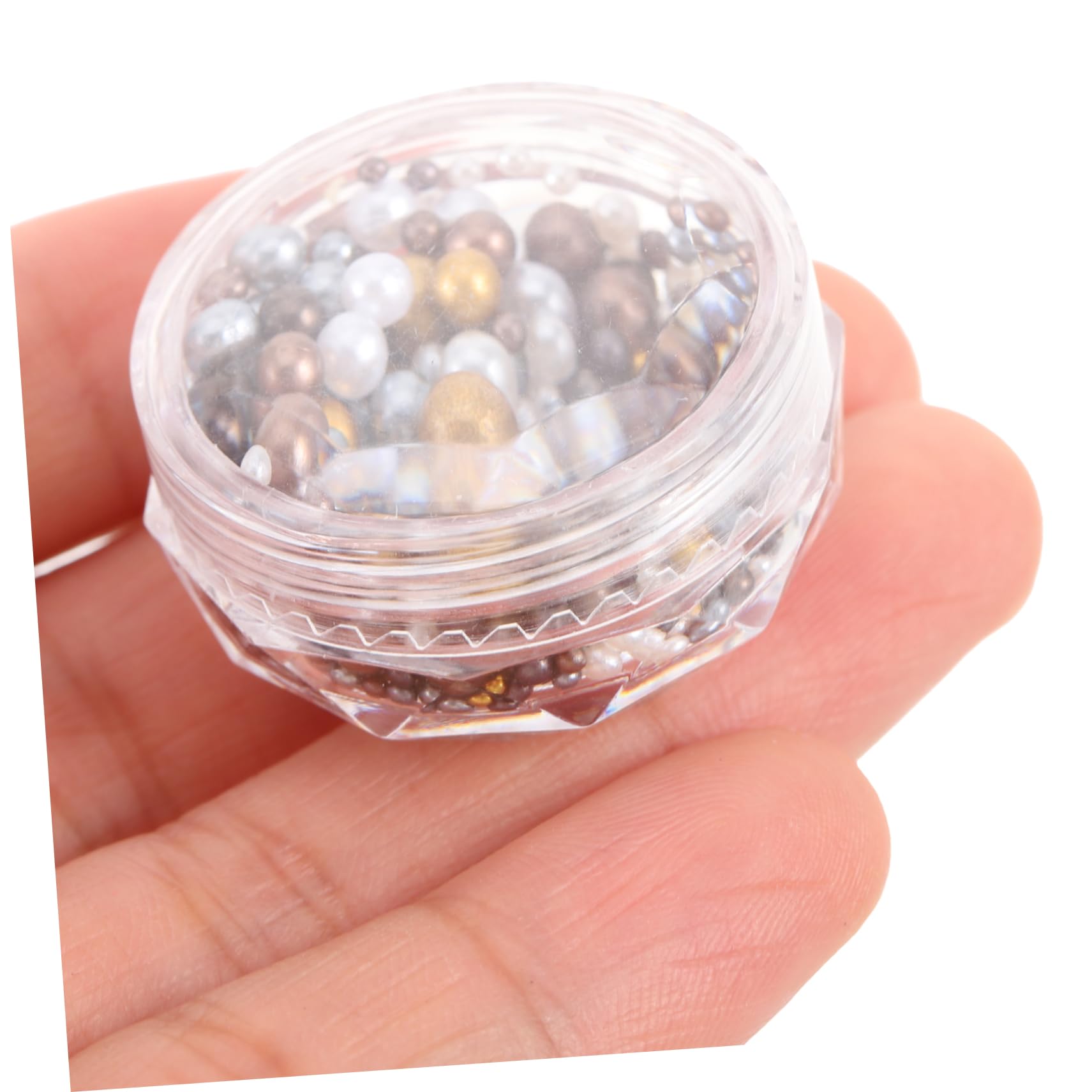 IWOWHERO Box of Nail Charms Round Nail Art Pearls for Decor for Manicure Festive Occasions