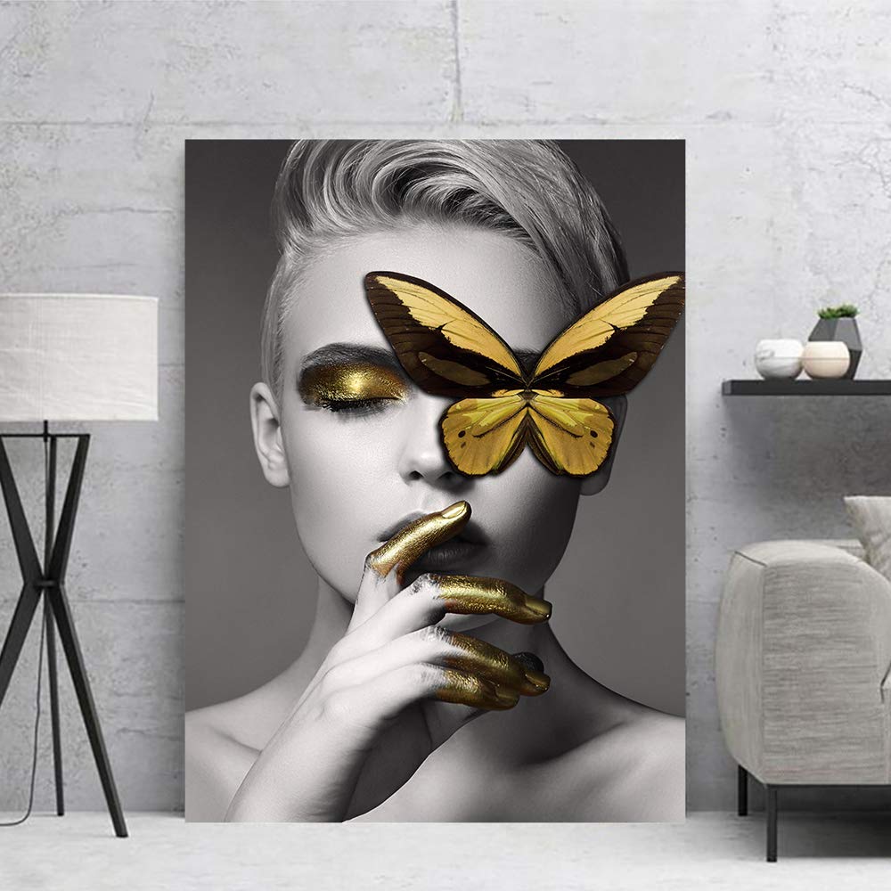 Paire De Tableaux Papillons Fleurs – Toile Grise Et Blanche – Déco Murale Zen Contemporaine