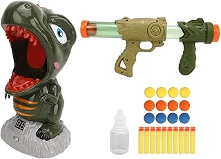Electric Shooting Toy, Electric Spraying Dinosaur Shooting Toy, Soft Projectile Balls Shooting Dinosaur Toy Set Scoring Shooting Target Gift Infoor Outdoor for Kids Boys Girls