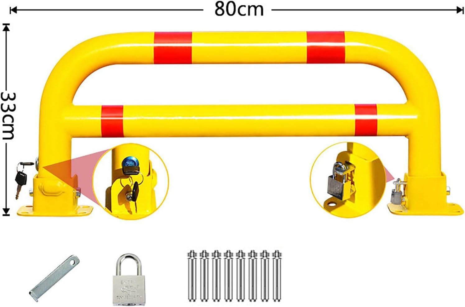 Durable U-Shaped Parking Barrier Bollard, Anti-Theft Ground Lock, Heavy-Duty Vehicle Security Stopper for Garage Protection and Road Safety image 2