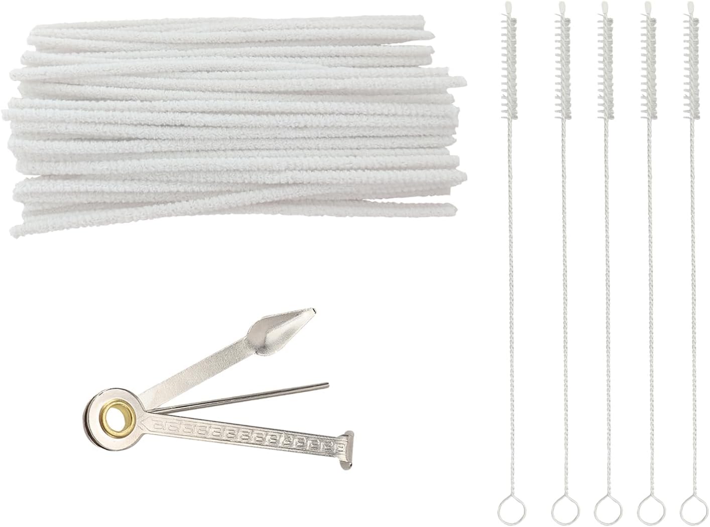WAF Straw Brush, Washing Brushes Tool Nylon Skinny Pipe Tube Cleaner 173mm x5mm Set of 10