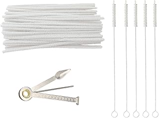 WAFJAMF Multifunctional Pipe Cleaning Kit,50 Pieces of Cleaning Strip 1 Pcs 3-in-1 Pipe Tamper Reamer and 5 Pcs Straw Brush