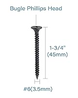 Vista 3 de IMScrews Tornillos Phillips de cabeza plana #6 x 1-3/4 pulgadas para paneles de yeso de rosca fina, tornillo de madera de punta afilada, acero al