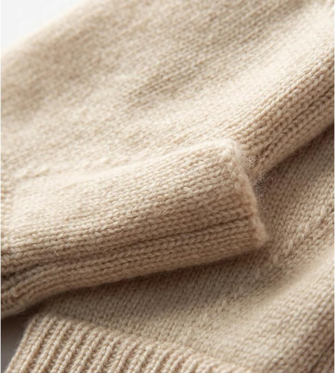 Cashmere Fingerless Gloves, Women Winter Long Knit Arm Warmer Mittens with Thumb Hole