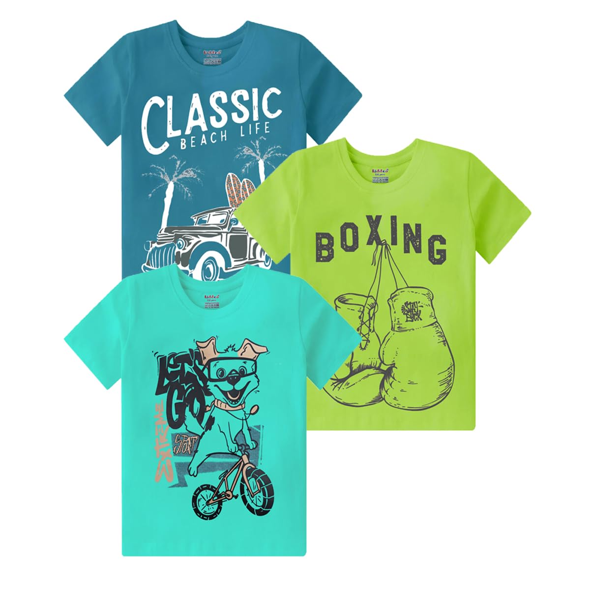 kiddeo Boys Regular Fit 100% Cotton Halfsleeve Roundneck T Shirt Combo (Pack of 3) - Review, Price and Buying Guide
