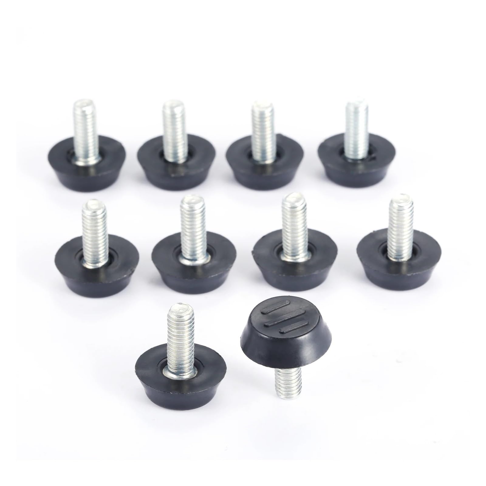 20 Pcs/lot Home Screw On Furniture Leveler Adjustable Leveling Glide Leg Foot Adjuster Levelers Pad For Table Desk M6 M8 Thread Suitable for tables and chairs(M6X10mm 20PCS)
