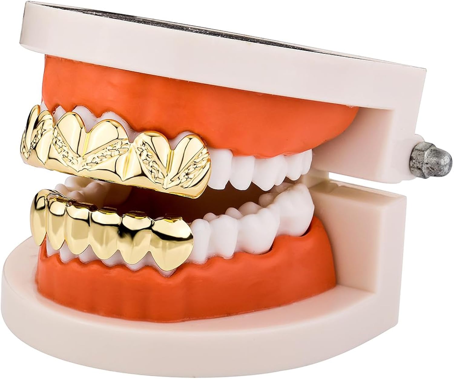 Miniatura 3 de OYOGAA Grillz For Your Teeth, Grillz chapado en oro de 18 quilates para hombres, hip hop, 6 dientes, parrillas para mujeres con barras de moldeo