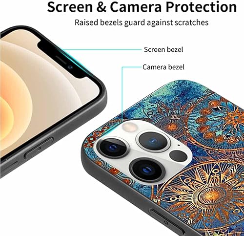 Miniatura 5 de Funda de pintura circular compatible con iPhone 13 Pro Max de 6.7 pulgadas con diseño de pintura circular