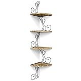 Alsonerbay Wall Mount Corner Shelves 4 Tier Floating Corner Storage Wood Shelves Decorative Rustic Radial Shelf in Cat Shape Carbonized Black