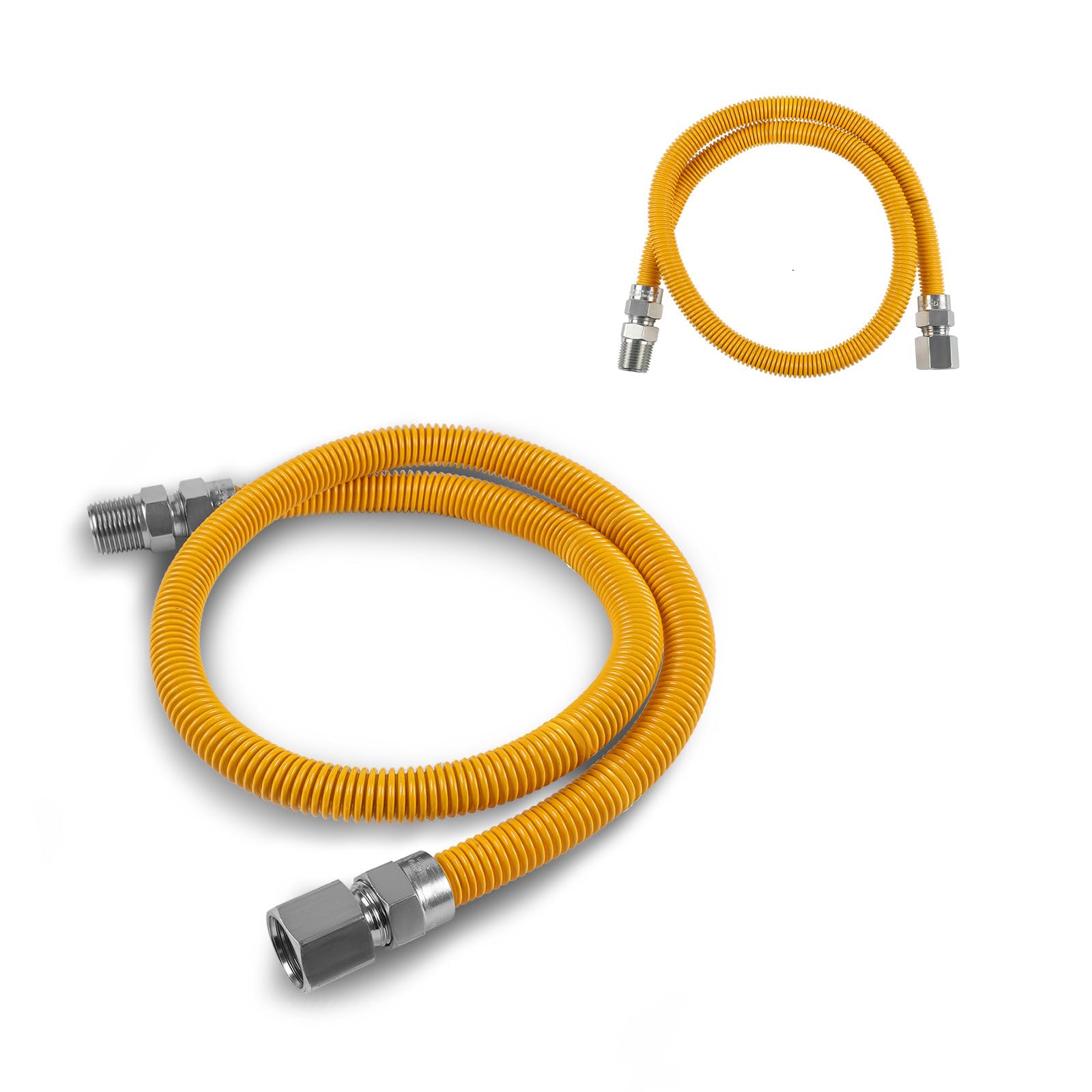 2 mangueras de gas GUOFIS de 36 pulgadas, MIP de 0.75 pulgadas x 0.75 pulgadas FIP (1 pulgada OD) conector de línea de gas flexible para estufa de gas y calentador