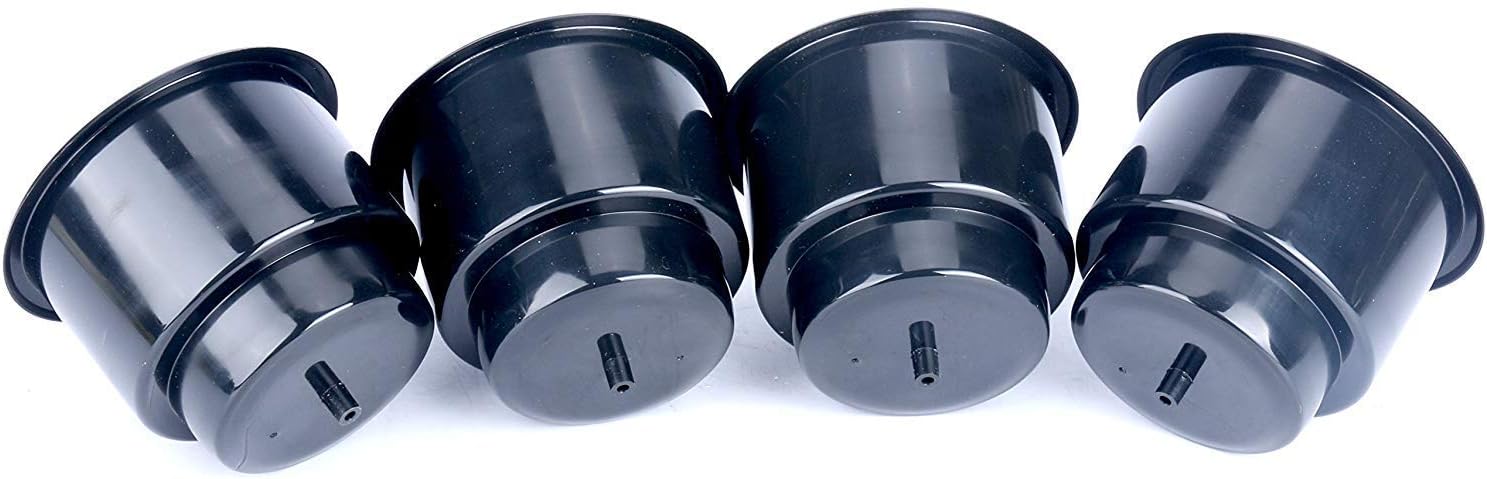 Amarine Made Recessed Plastic Cup Drink Can Holder with Drain Hole for Boat Truck Car Table Black (8)
