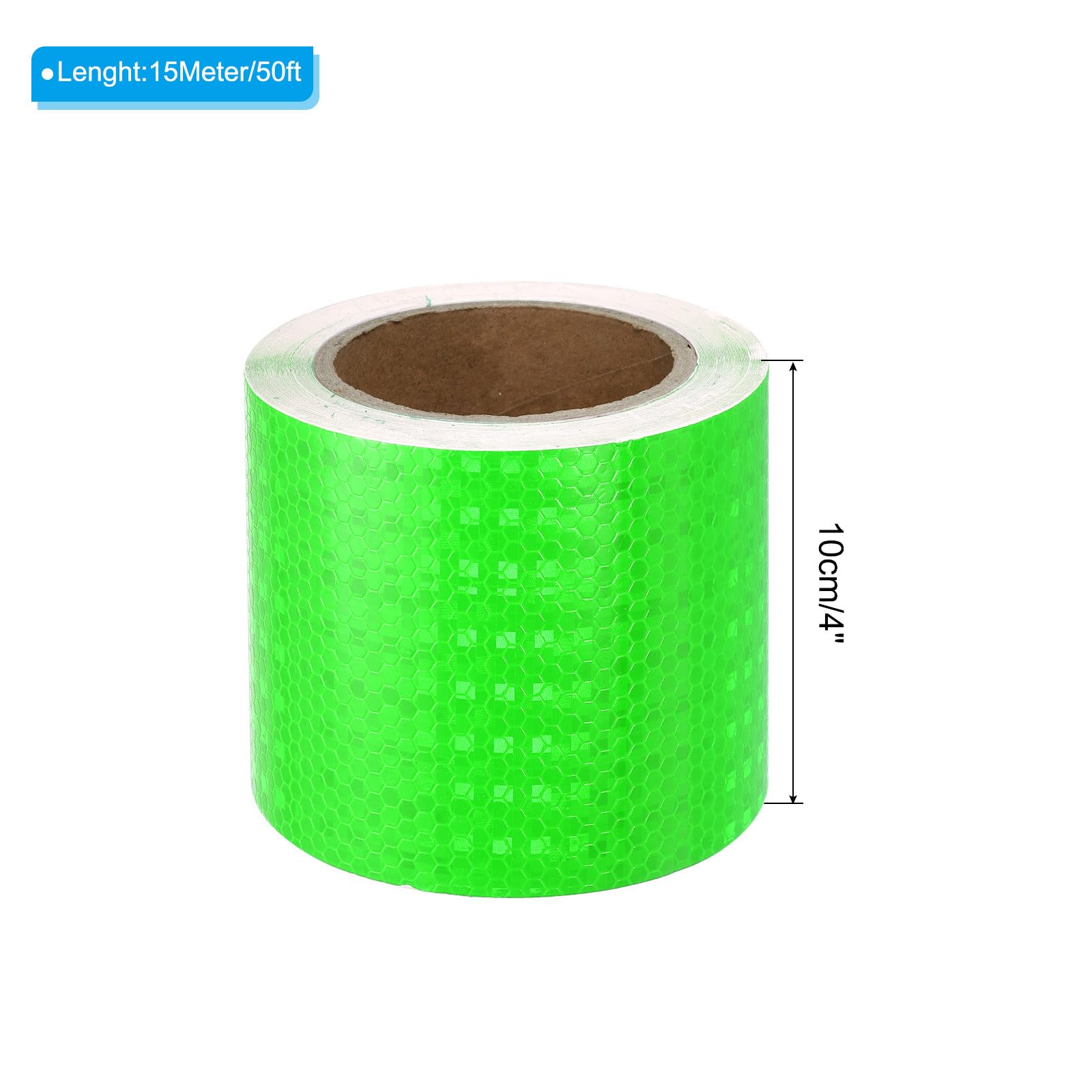 PATIKIL Reflectante Cinta, 4" x 50 Pies Impermeable Adhesivo Alta Visibilidad Advertencia Seguridad Cinta Externa Accesorios Conspicua para Coches Camiones, Verde