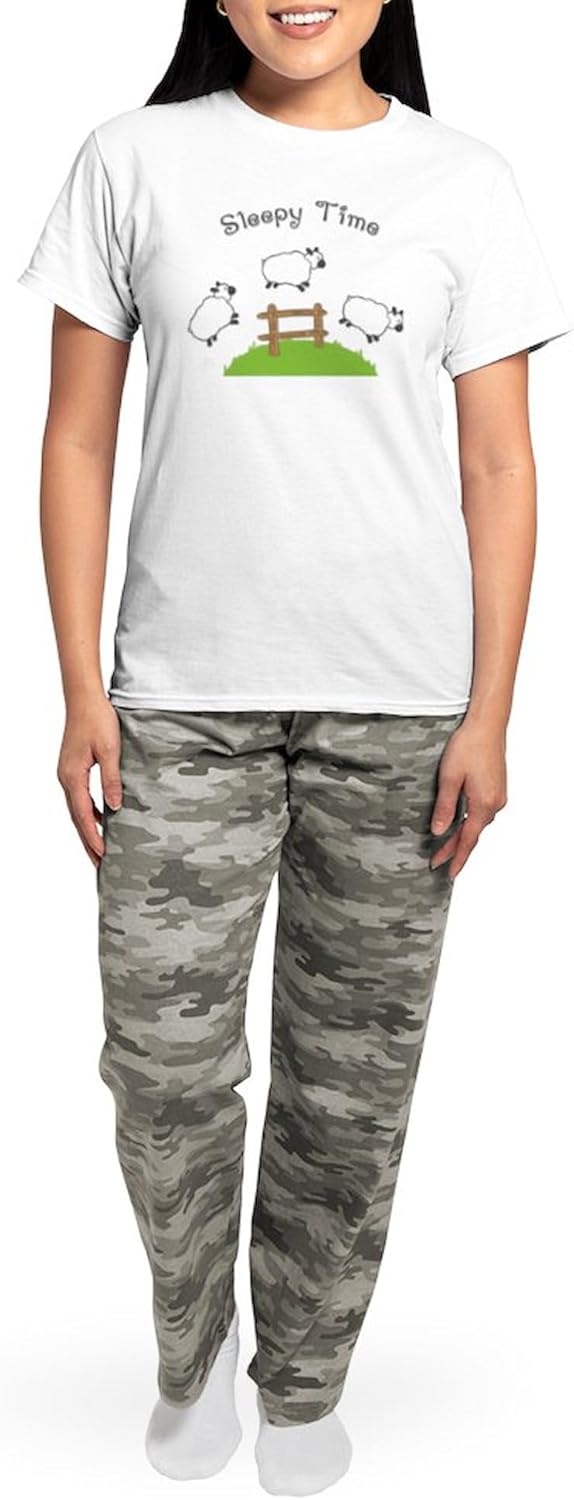 CafePress Sleepy Time Pajamas Women's Novelty Cotton Pajama Set, Comfortable PJ Sleepwear