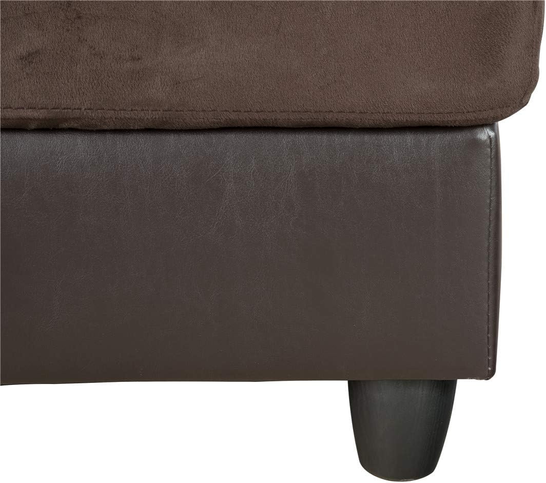A Ainehome 3 PCS Sectional Sofa Set, L-Shaped Sectional Couch 103" W for Living Room, with Storage Ottoman and Matching Pillows (Left Hand Facing, Chocolate)
