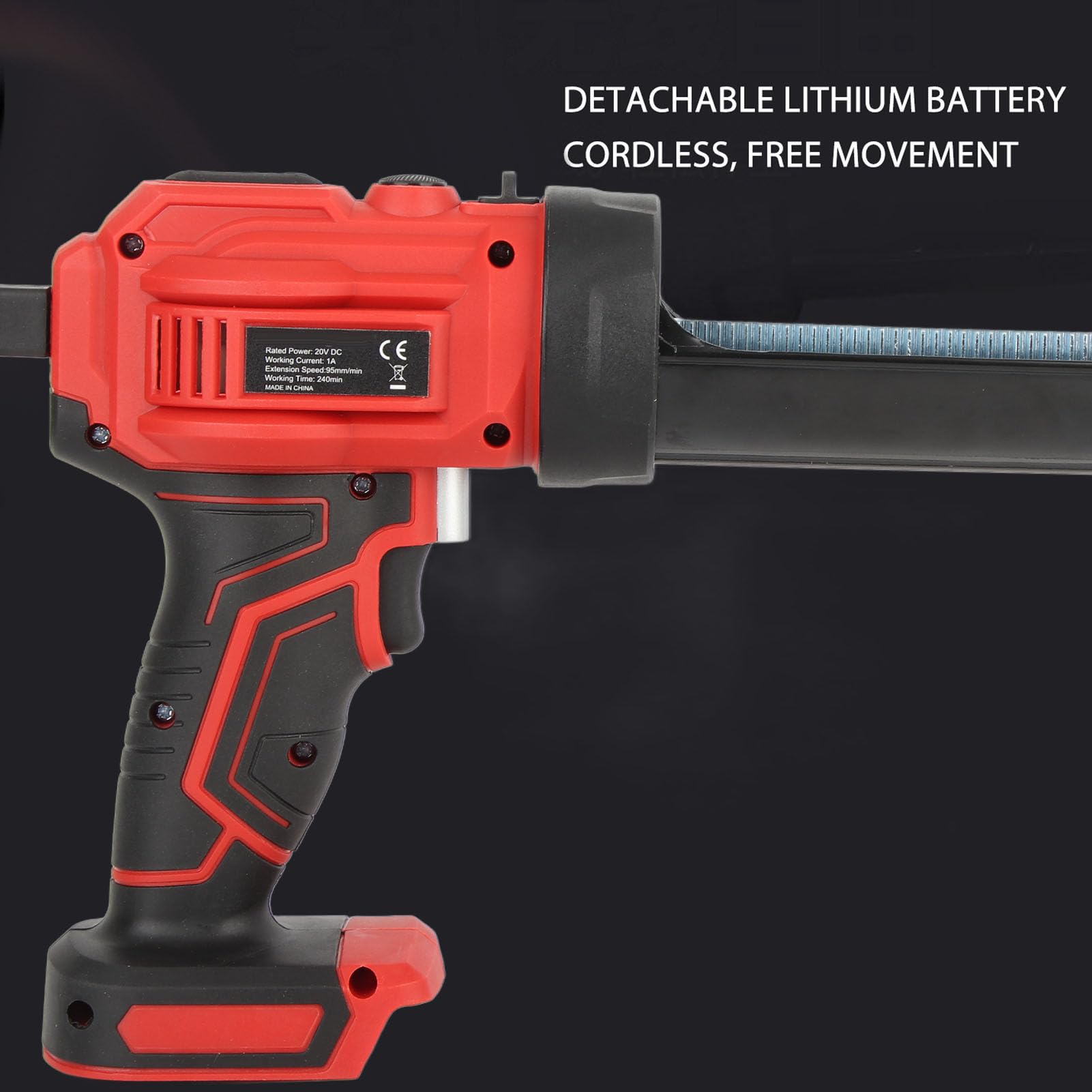 Pistola de Calafateo Inalámbrica, Pistola de Pegamento Duro Eléctrica Recargable con Luz LED y Sistema de Retracción Automática, Ajuste de 4 Velocidades, para Renovaciones del