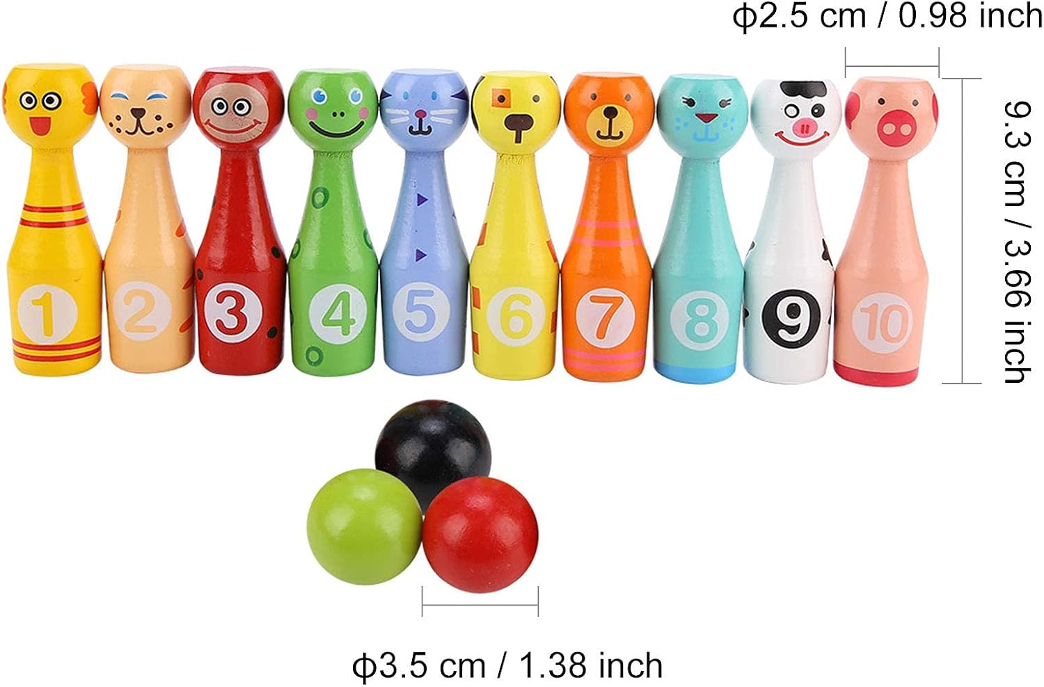 Kids Bowling Toys, Wooden Set for Toddler Educational Play Indoor Active Game, Birthday Gifts, Family Fun, Party Activity - Image 4