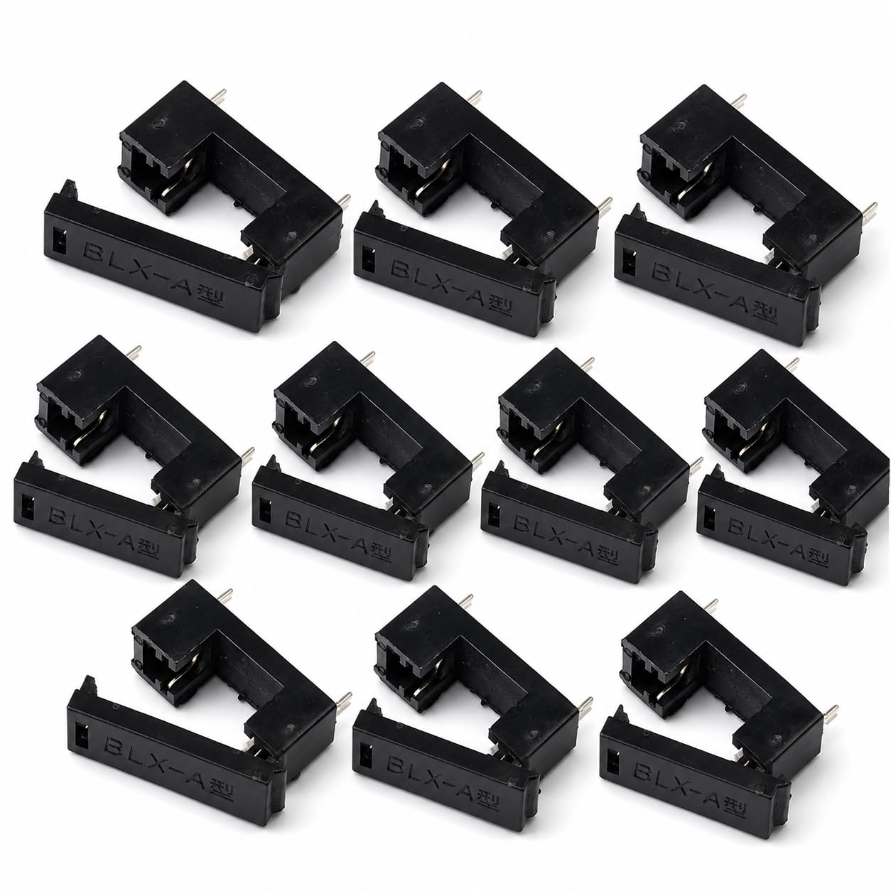 JIVITH BLX-A PCB Mount Fuse Holder with Removable Protective Cover, 2-Pin Holder for 5 × 20 mm Glass Cartridge Fuse, Black, Pack of 10-image-2