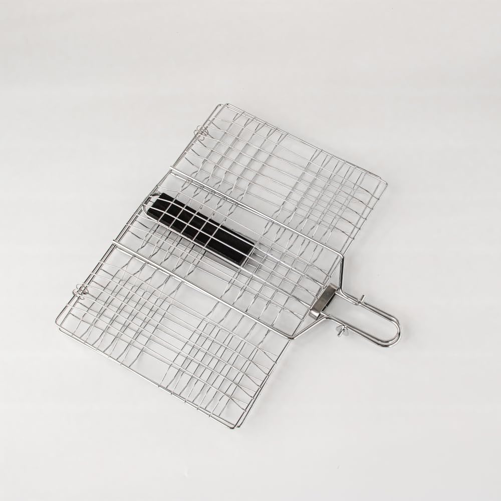 Grill Baskets, Stainless Steel BBQ Grilling Basket for Meat, Steak, Fish, Chicken etc, Grill Baskets for Outdoor Grill Vegetables, Outdoor Grill Foldable Grilling Rack, BBQ Accessories image 5