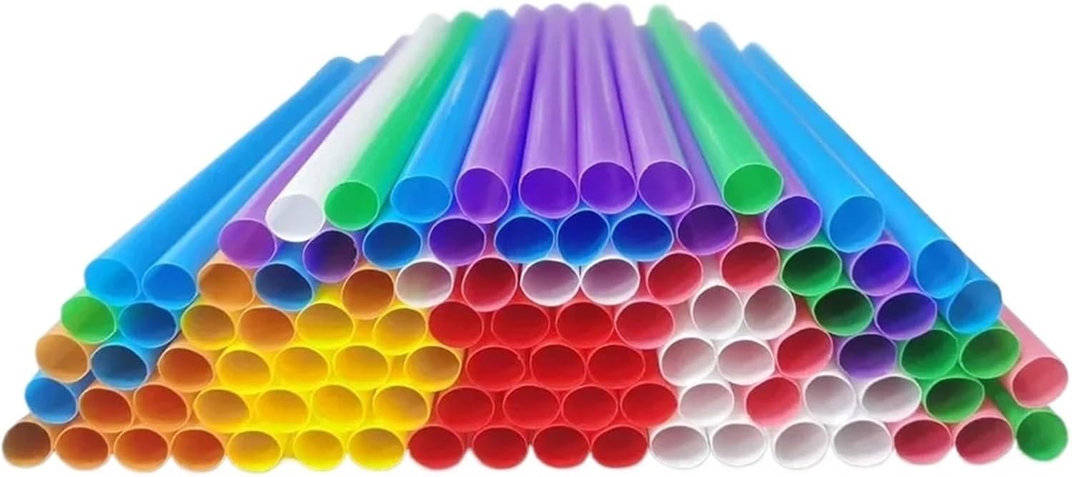 Plastic Straws 400-2400Pcs Color Big Straws Smoothie Bubble Boba Milk Tea Plastic Straw Bar Party Wedding Home Accessory(2400pcs)